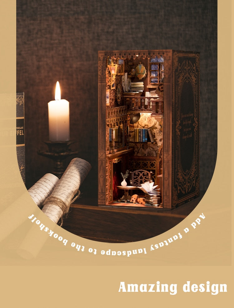 Miniature House Book Nook Kit with Touch Light Eternal Bookstore (Lisa's Library)