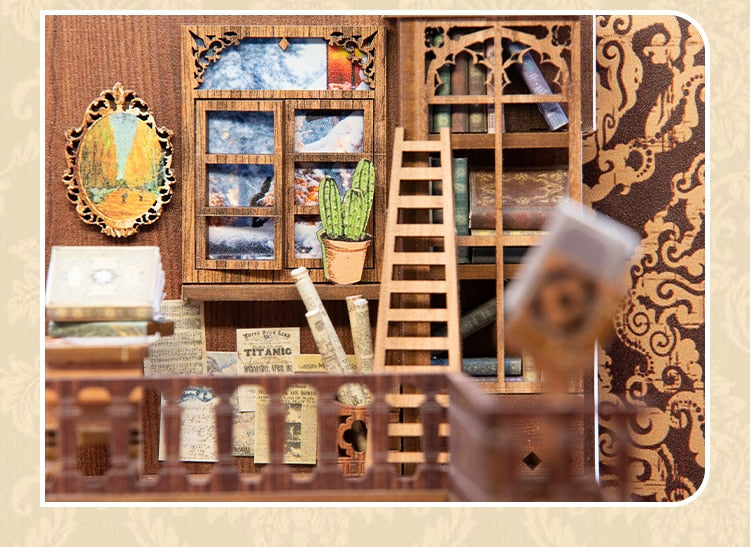 Miniature House Book Nook Kit with Touch Light Eternal Bookstore (Lisa's Library)