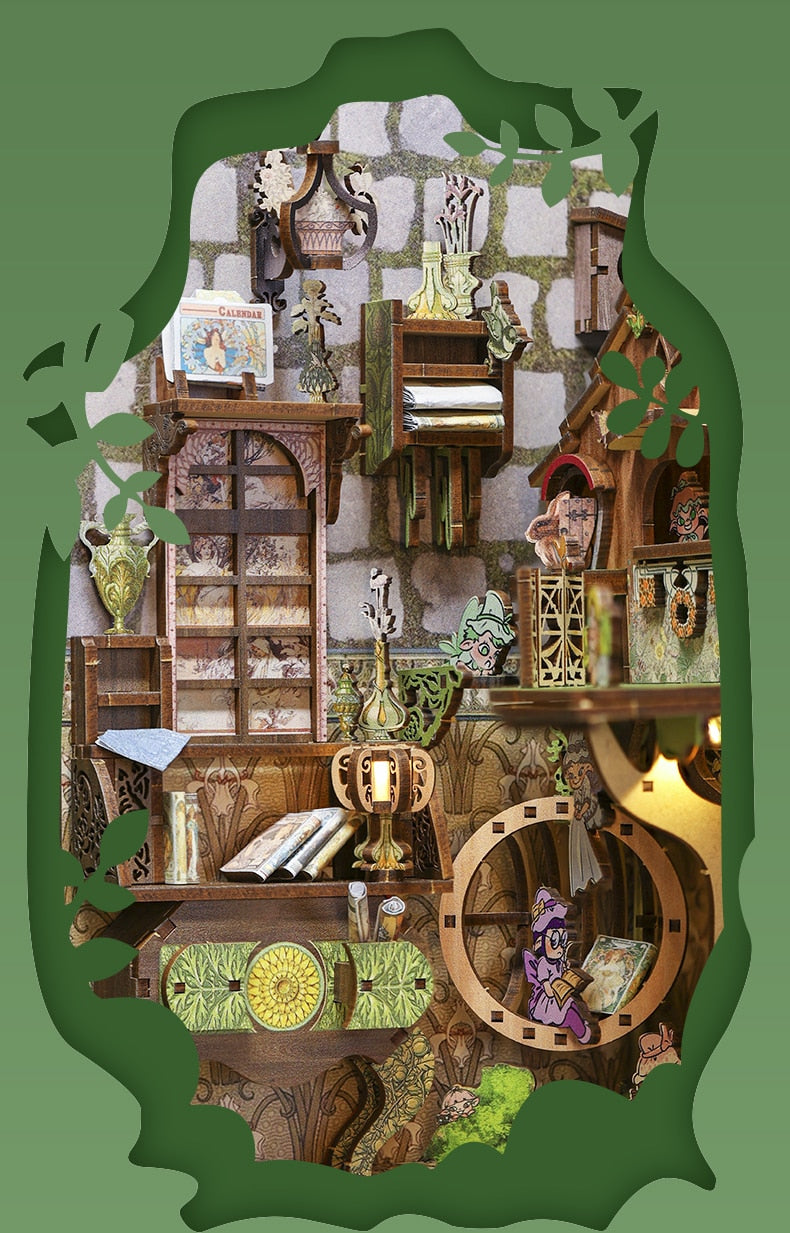 Miniature House Book Nook Kit with Touch Light Elven Paradise (Sumeru)